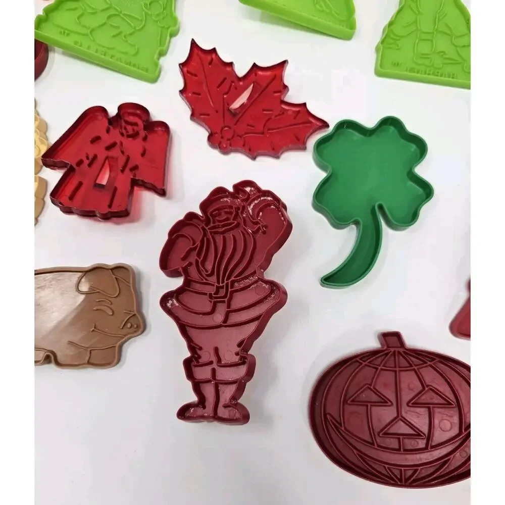Lot of 30+ Vintage Cookie Cutters Hallmark Tupperware Hutzler Holiday 80s